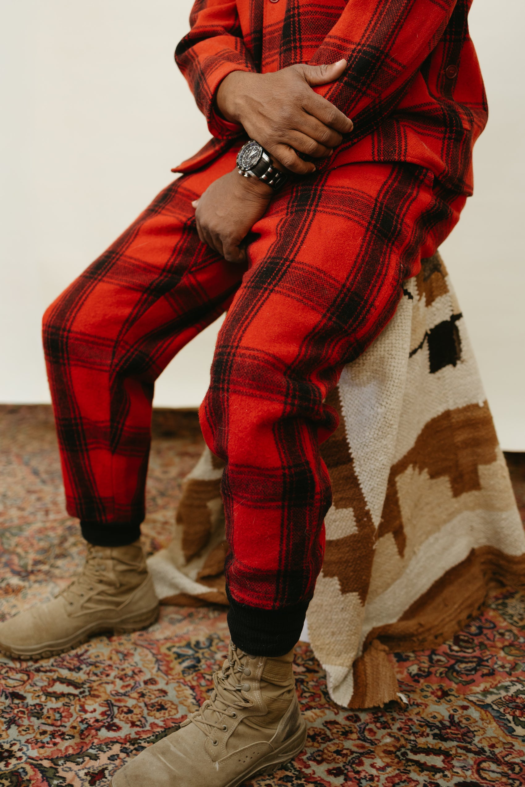 Vintage Red and Black Wool Buffalo Plaid Suit Set * COMING SOON*