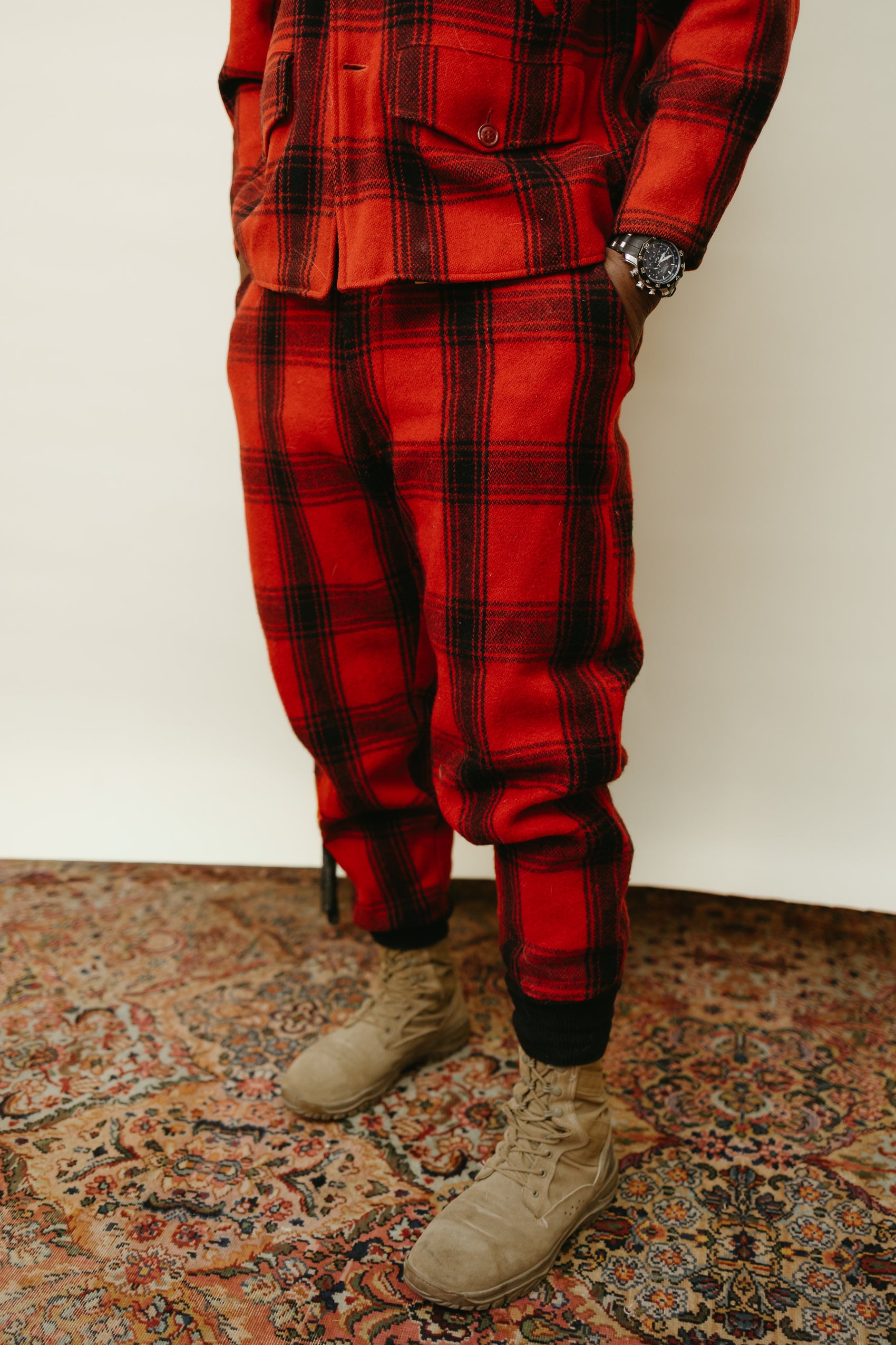 Vintage Red and Black Wool Buffalo Plaid Suit Set * COMING SOON*