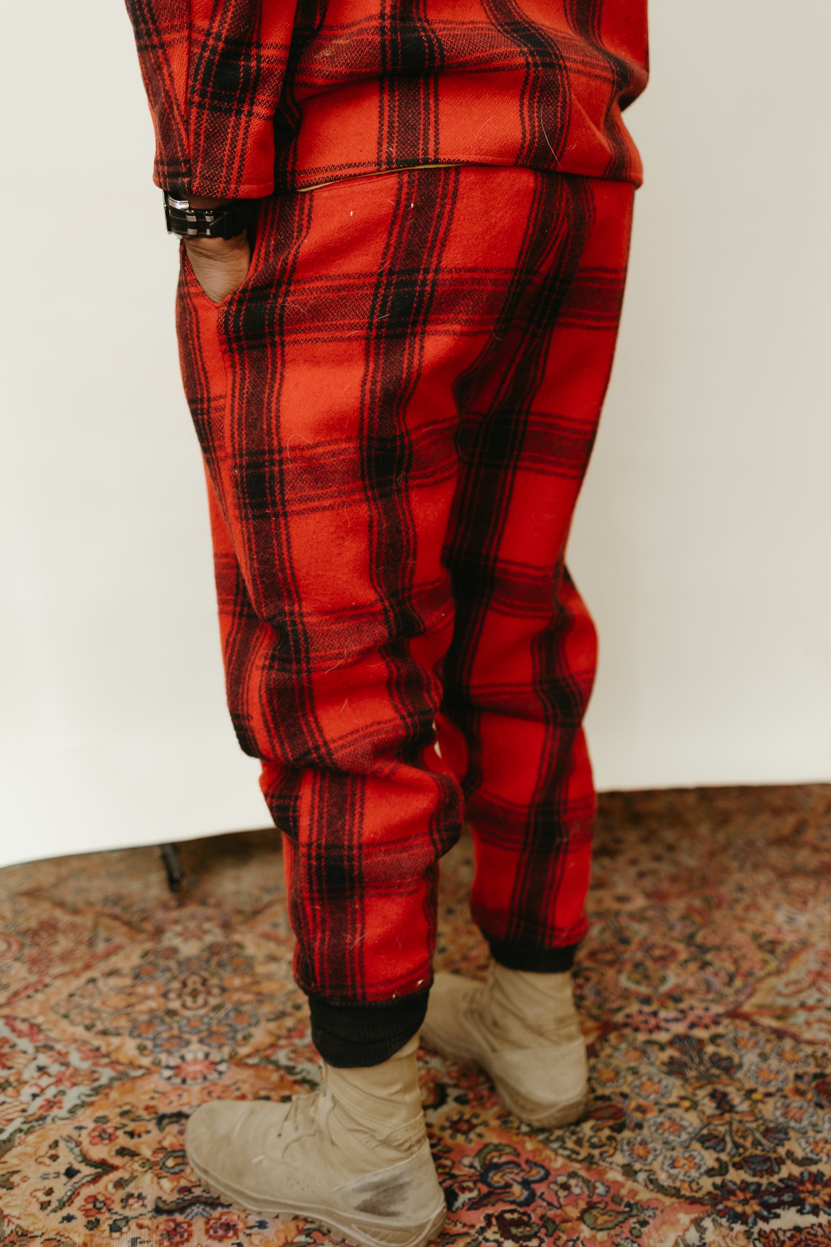 Vintage Red and Black Wool Buffalo Plaid Suit Set * COMING SOON*