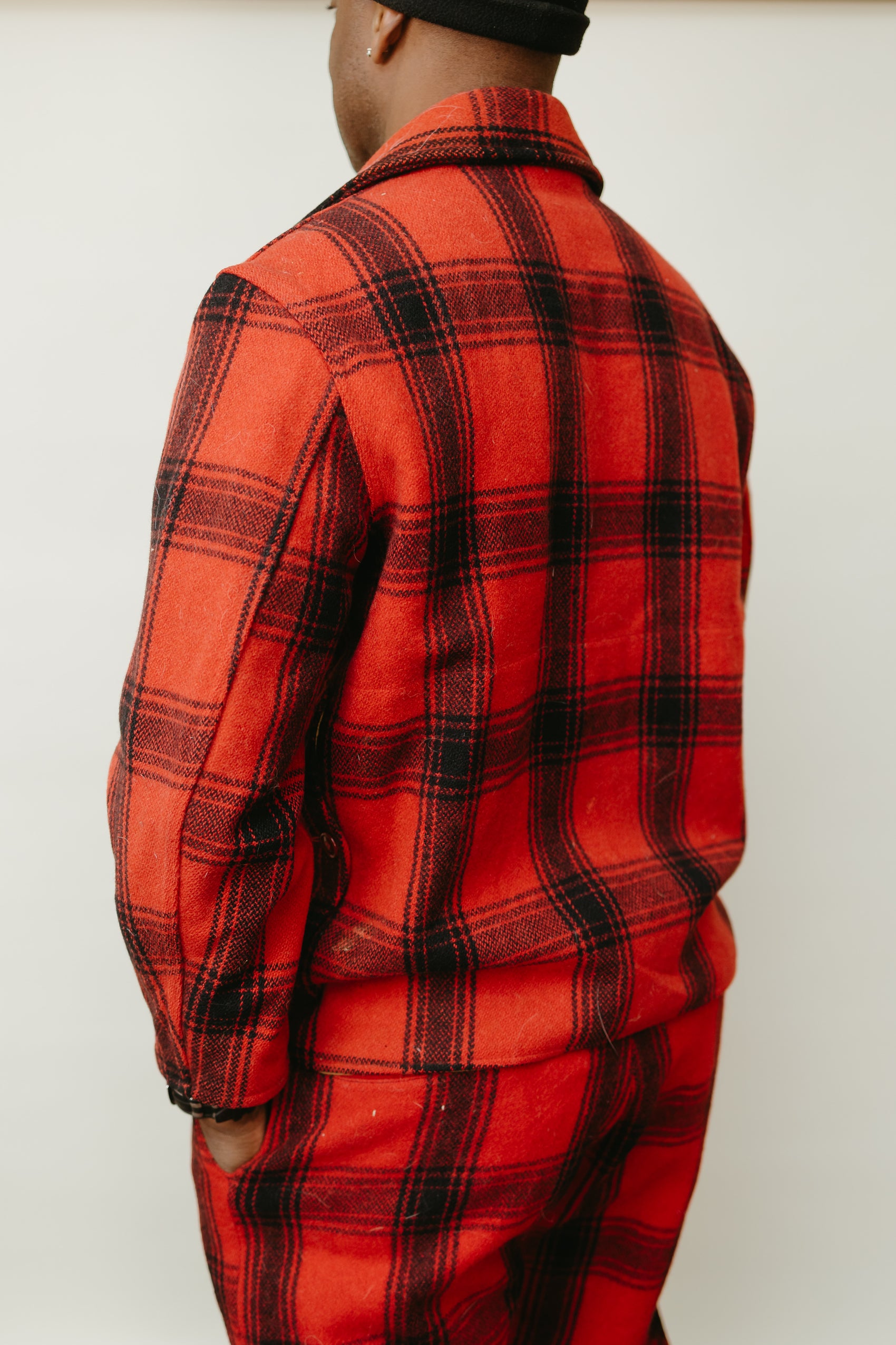 Vintage Red and Black Wool Buffalo Plaid Suit Set * COMING SOON*