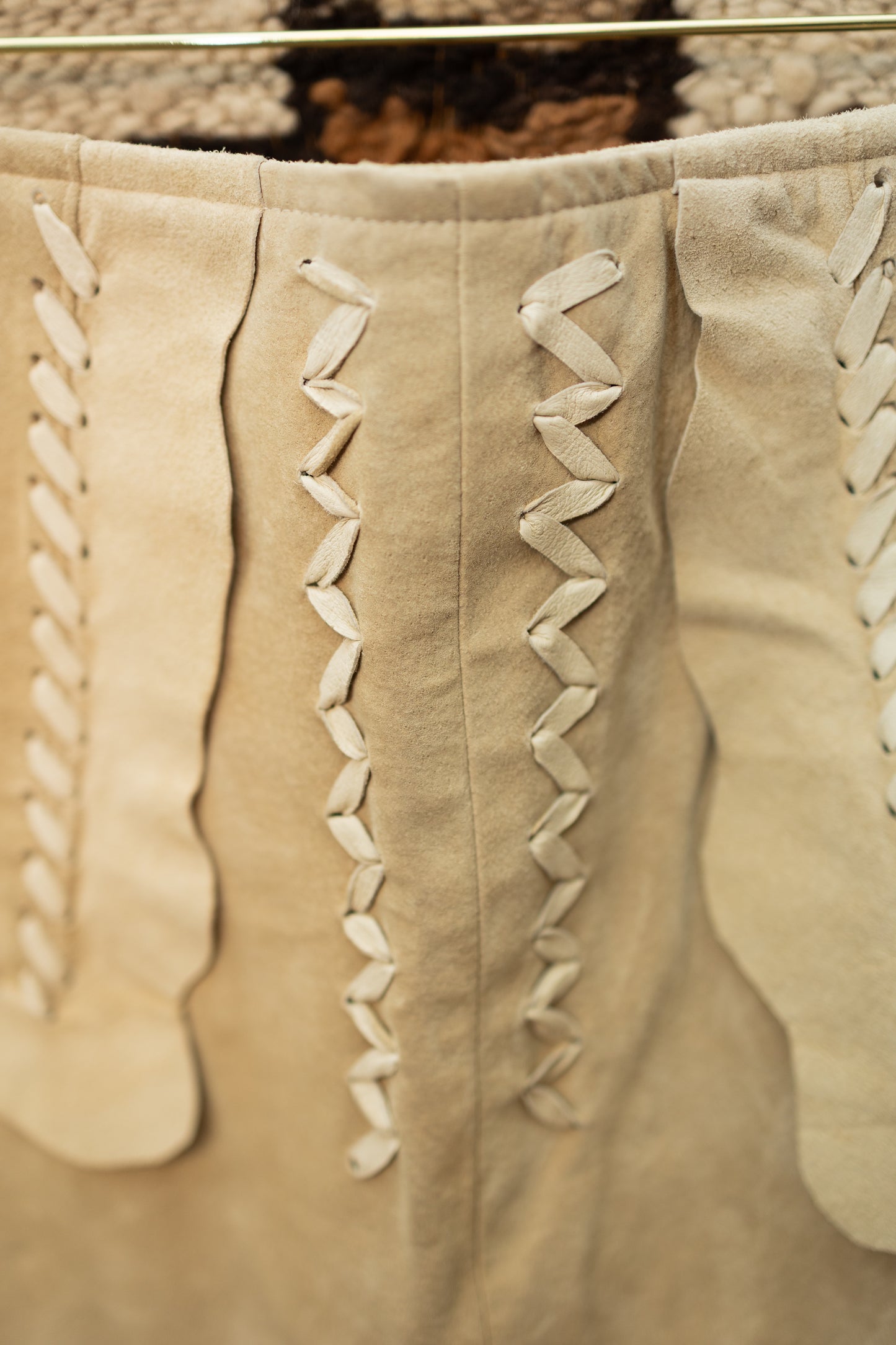 Vintage Suede Maxi Skirt with Whipstitch Detailing *COMING SOON*