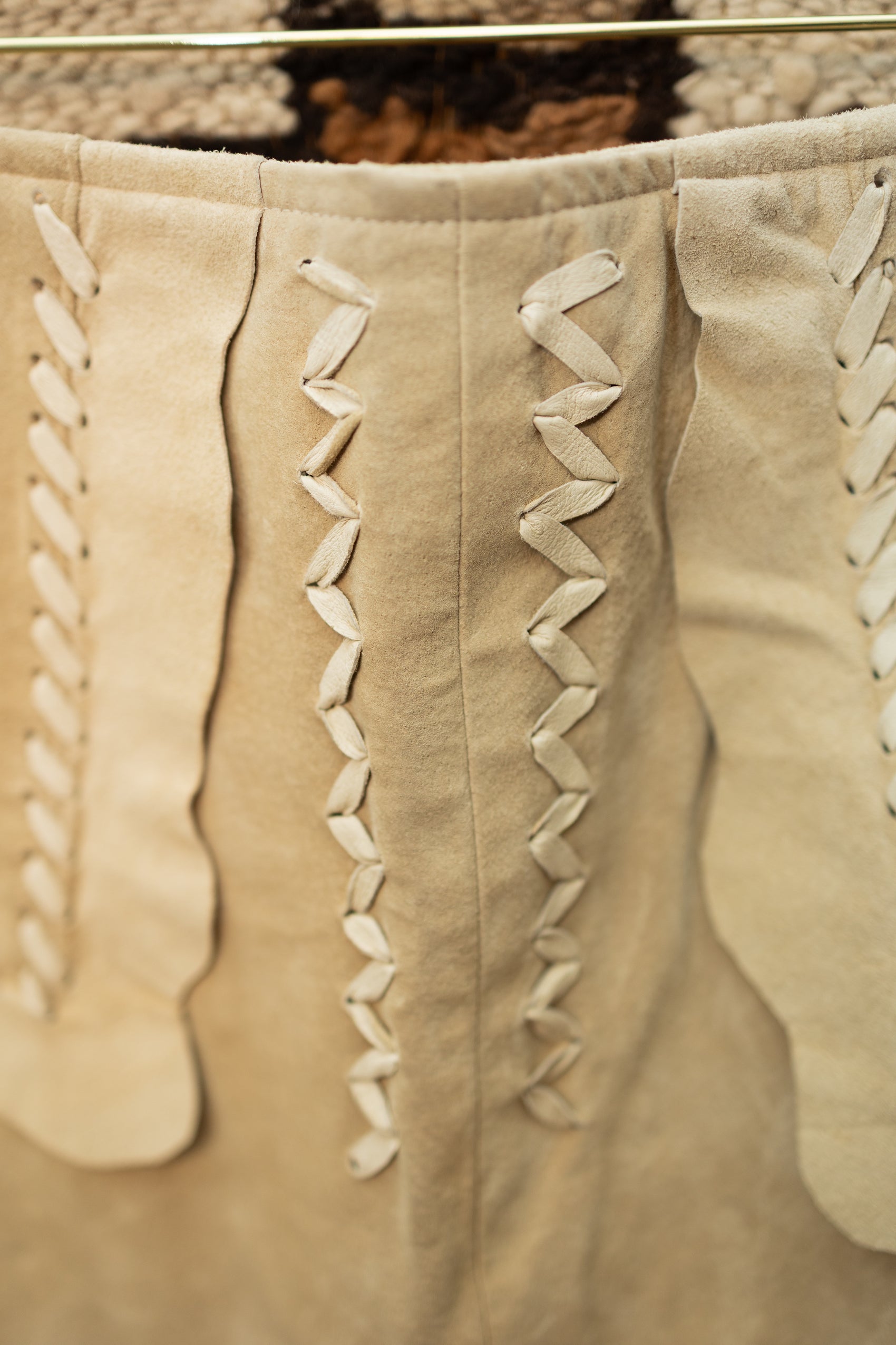 Vintage Suede Maxi Skirt with Whipstitch Detailing *COMING SOON*
