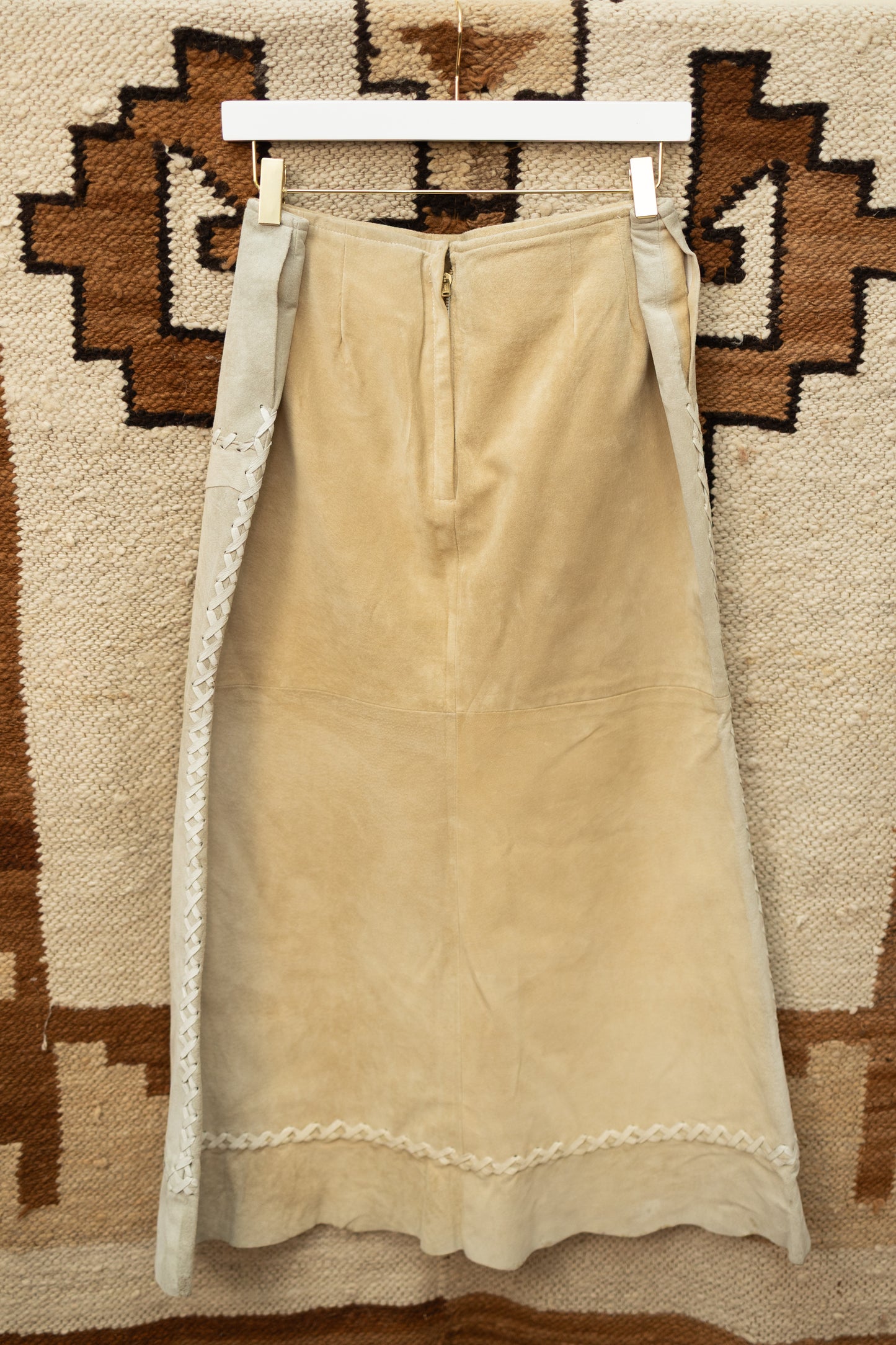 Vintage Suede Maxi Skirt with Whipstitch Detailing *COMING SOON*