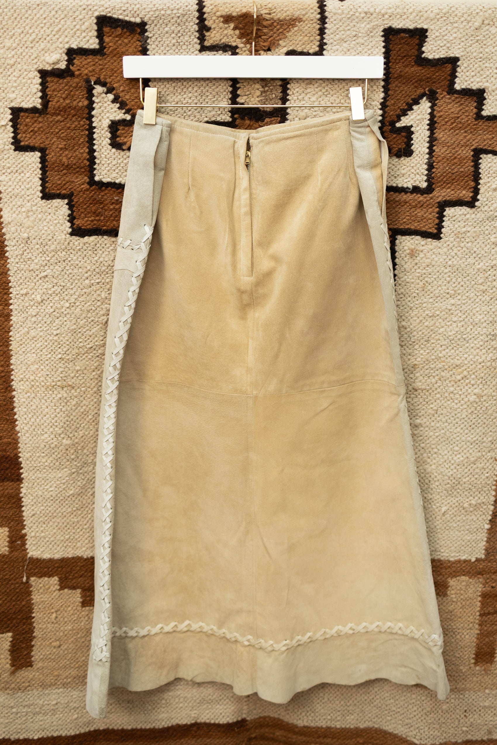 Vintage Suede Maxi Skirt with Whipstitch Detailing *COMING SOON*