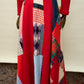 Red Wool Patchwork Maxi Dress with Quilted Skirt Panels *COMING SOON*