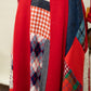 Red Wool Patchwork Maxi Dress with Quilted Skirt Panels *COMING SOON*