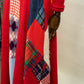 Red Wool Patchwork Maxi Dress with Quilted Skirt Panels *COMING SOON*