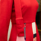 Red Wool Patchwork Maxi Dress with Quilted Skirt Panels *COMING SOON*