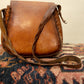 1970s Handcrafted Leather Satchel with Braided Strap & Painted Floral Detail *COMING SOON*