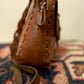 1970s Handcrafted Leather Satchel with Braided Strap & Painted Floral Detail *COMING SOON*
