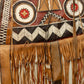 Handcrafted Leather Tribal Fringe Bag with Geometric Embroidery