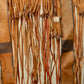 Handcrafted Leather Tribal Fringe Bag with Geometric Embroidery