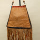 Handcrafted Leather Tribal Fringe Bag with Geometric Embroidery