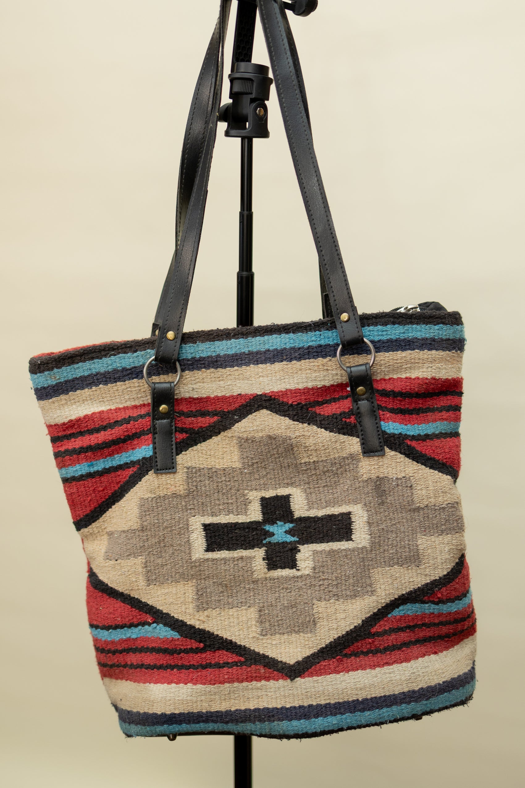 Southwestern Wool Tapestry Tote with Leather Straps *COMING SOON*