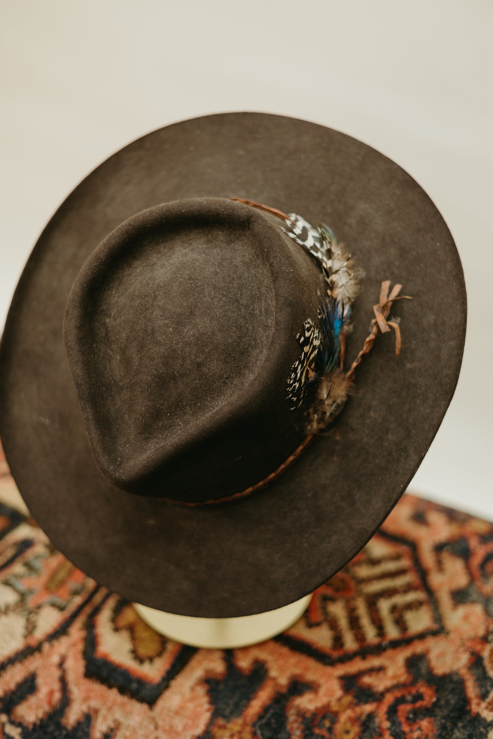 Vintage Wool Felt Western Hat with Braided Band & Feather Accent *COMING SOON*
