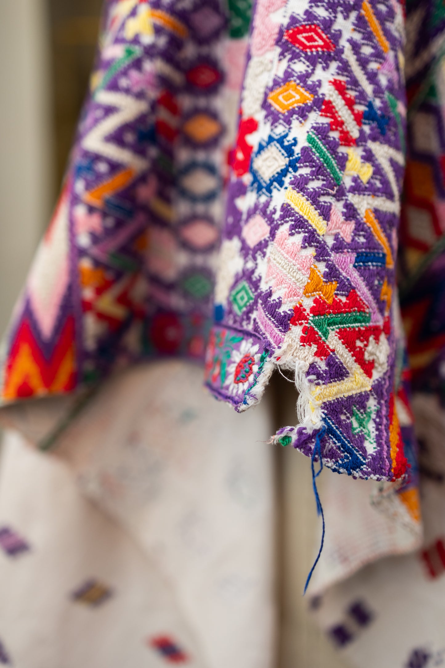 Handwoven Guatemalan Huipil — Multicolor Geometric & Floral Embroidery