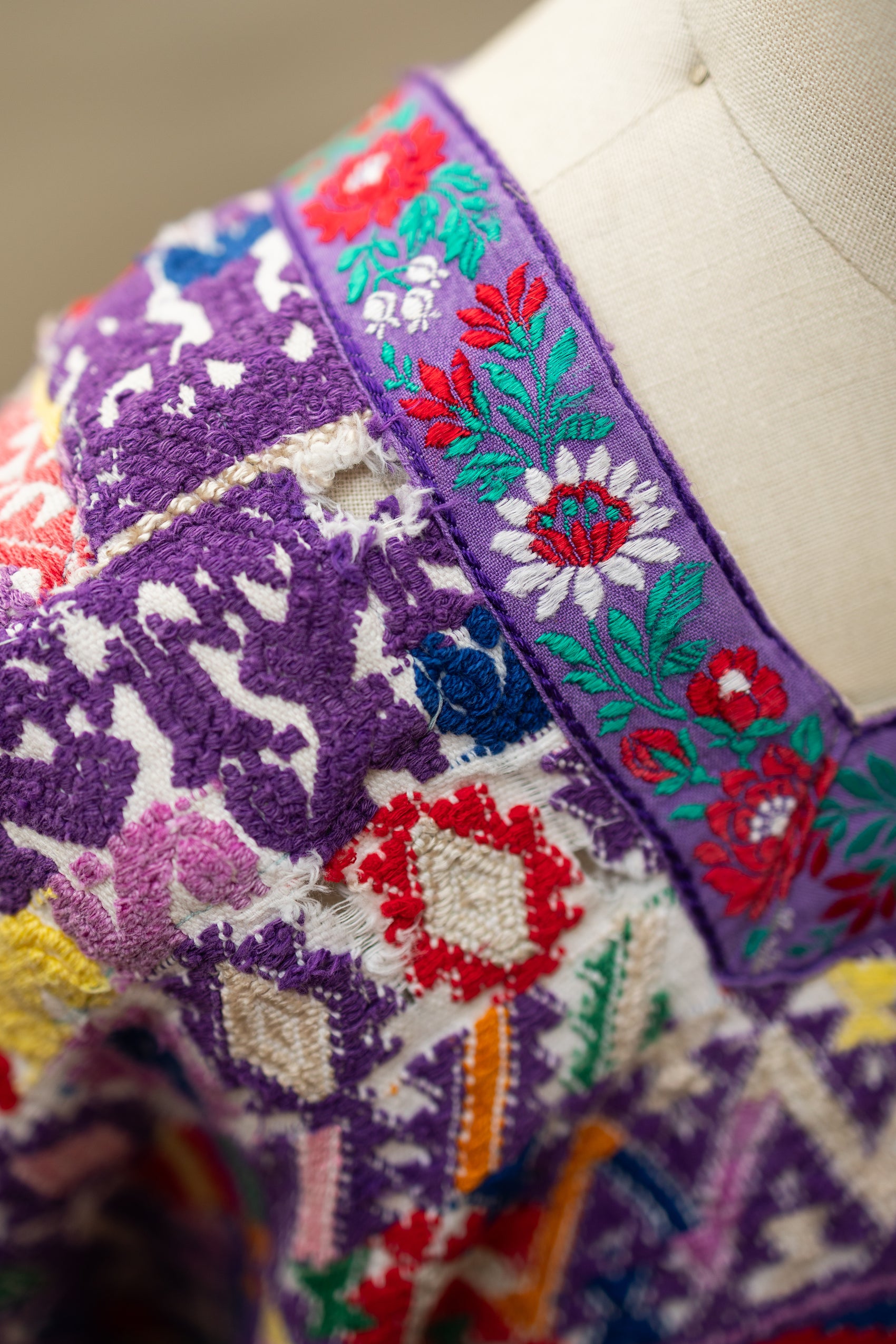 Handwoven Guatemalan Huipil — Multicolor Geometric & Floral Embroidery