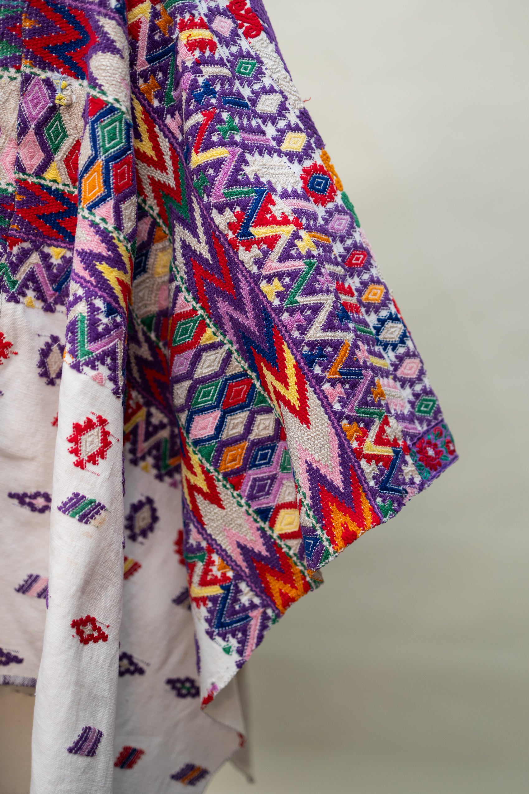 Handwoven Guatemalan Huipil — Multicolor Geometric & Floral Embroidery